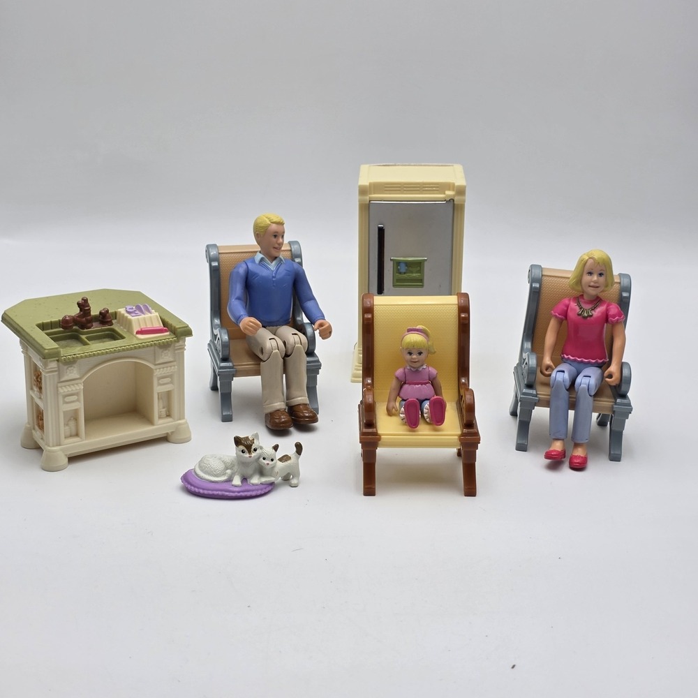 9 Pc Vintage Fisher Price Loving Family Dollhouse Dolls Parts Accessories 90s